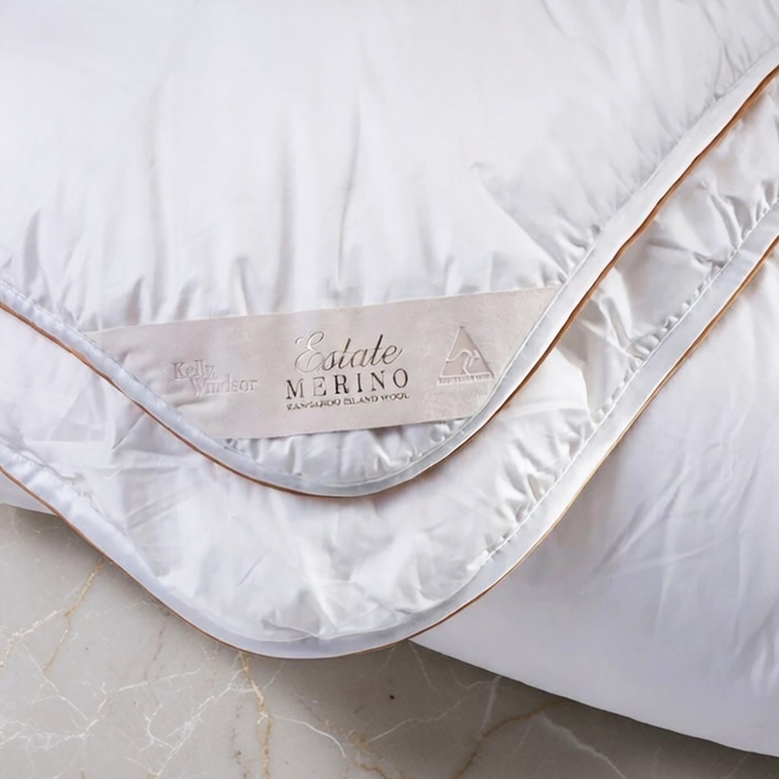 Kelly & Windsor Estate Merino Wool Quilt - corner detail