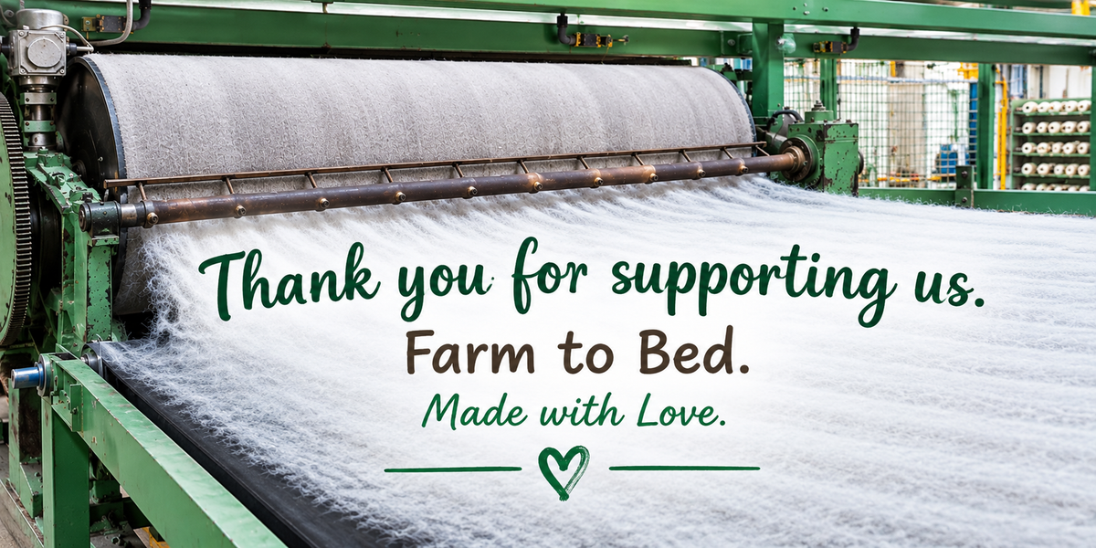 Farm to Bed: Proudly Australian Made, From Our Hands to Your Home. Thank you for supporting us.