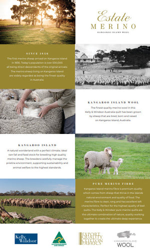 Estate Merino Wool 500 Quilt, a full winter weight quilt. The ultimate in luxury and comfort.