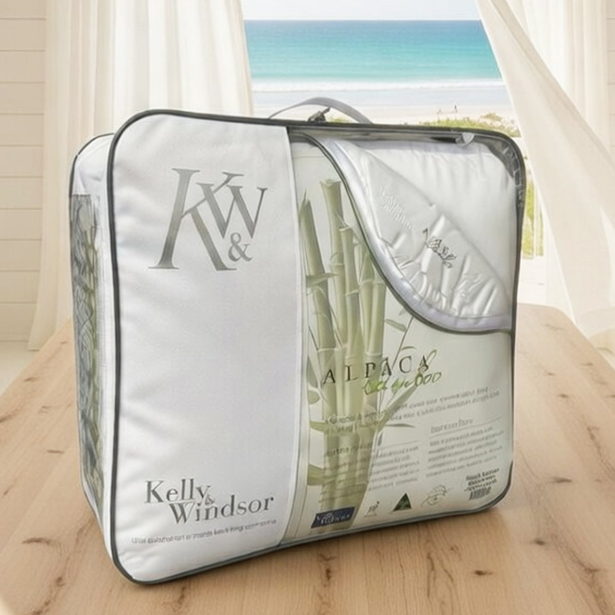 Kelly & Windsor Alpaca Bamboo Wool Quilt - product packaging