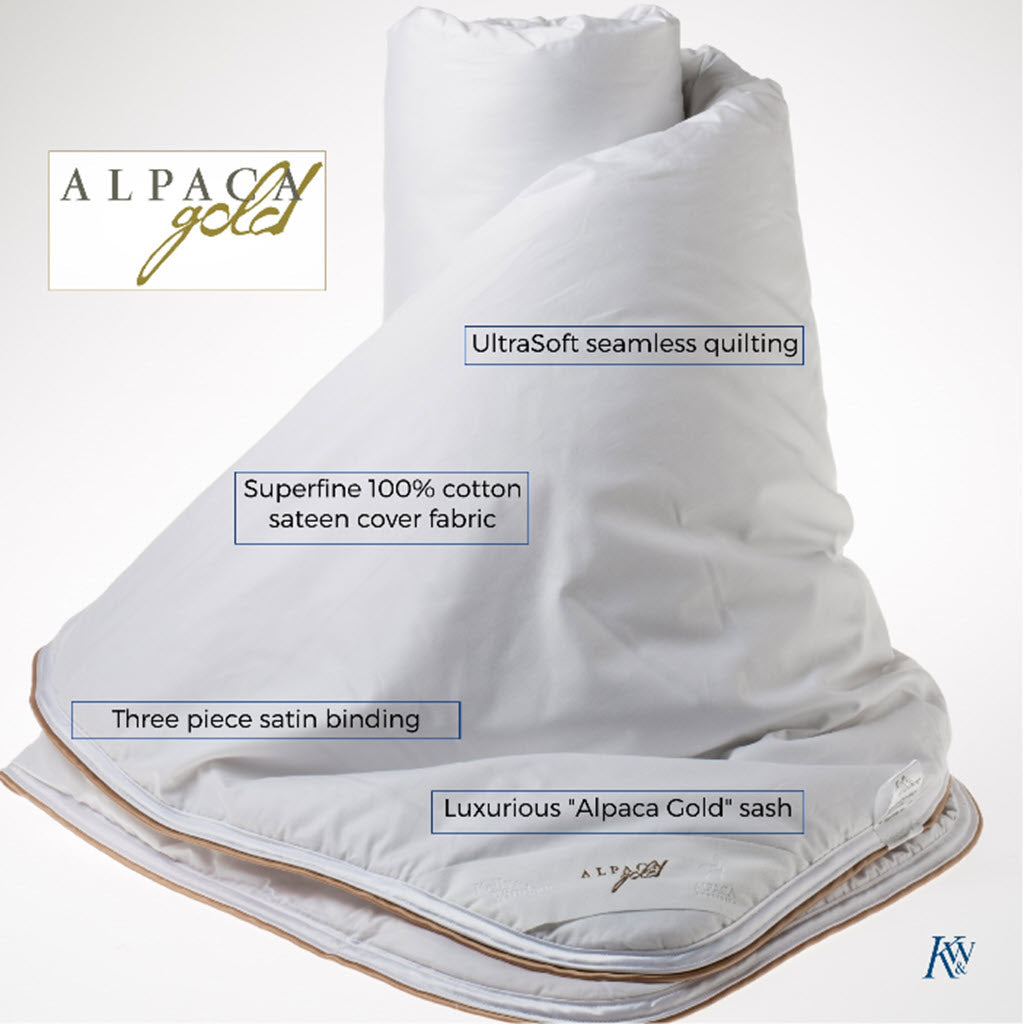 Features of Alpaca Gold 400 quilt doona | Kelly & Windsor Australia